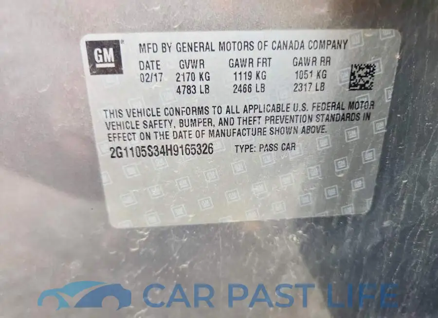 2G1105S34H9165326# 12