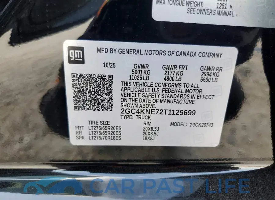 2GC4KNE72T1125699# 12