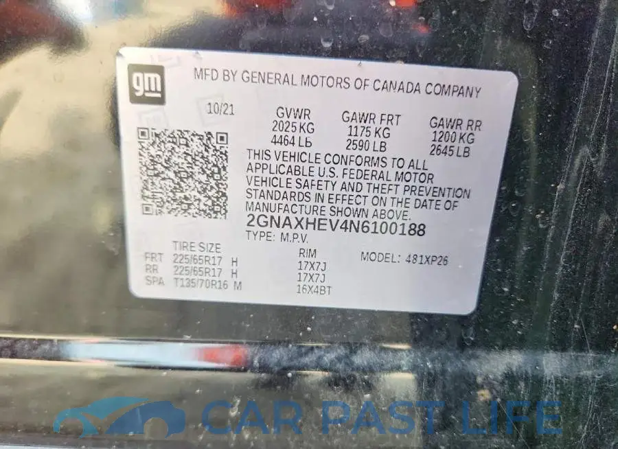 2GNAXHEV4N6100188# 12