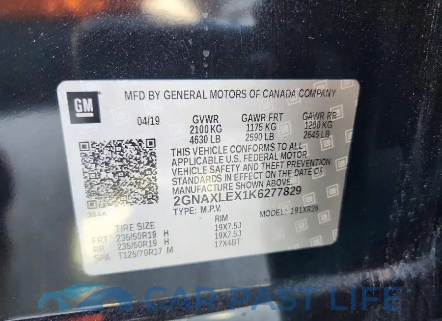 2GNAXLEX1K6277829# 12