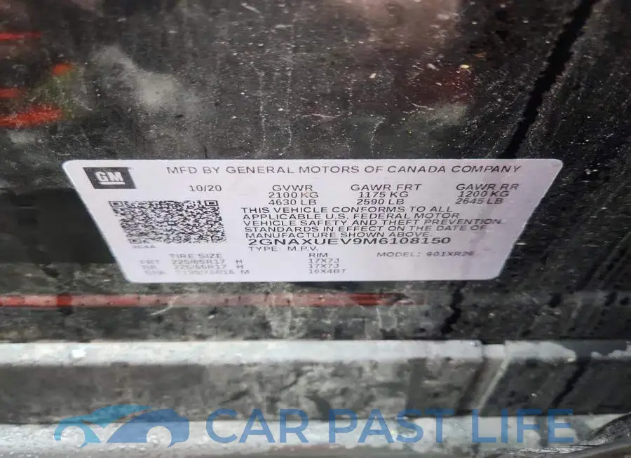 2GNAXUEV9M6108150# 12