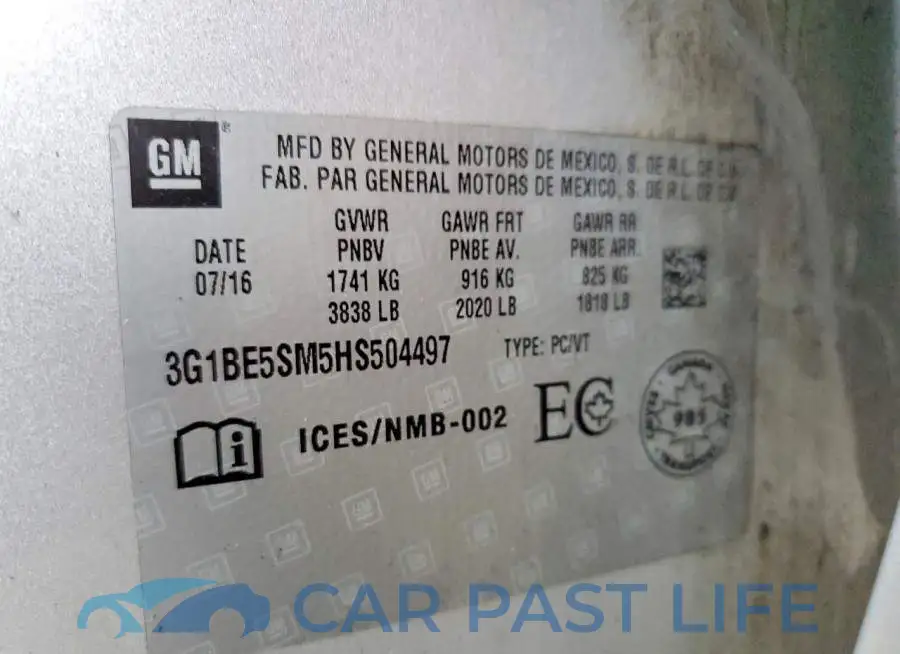 3G1BE5SM5HS504497# 13