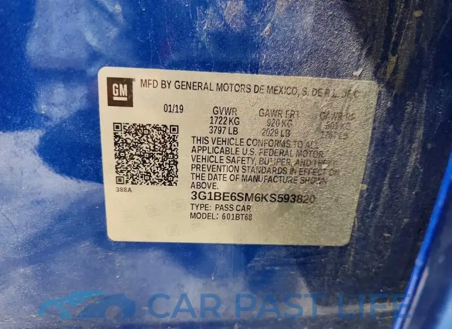 3G1BE6SM6KS593820# 12