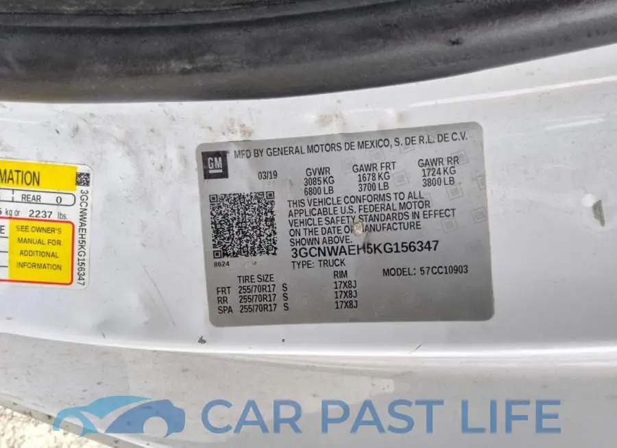 3GCNWAEH5KG156347# 12