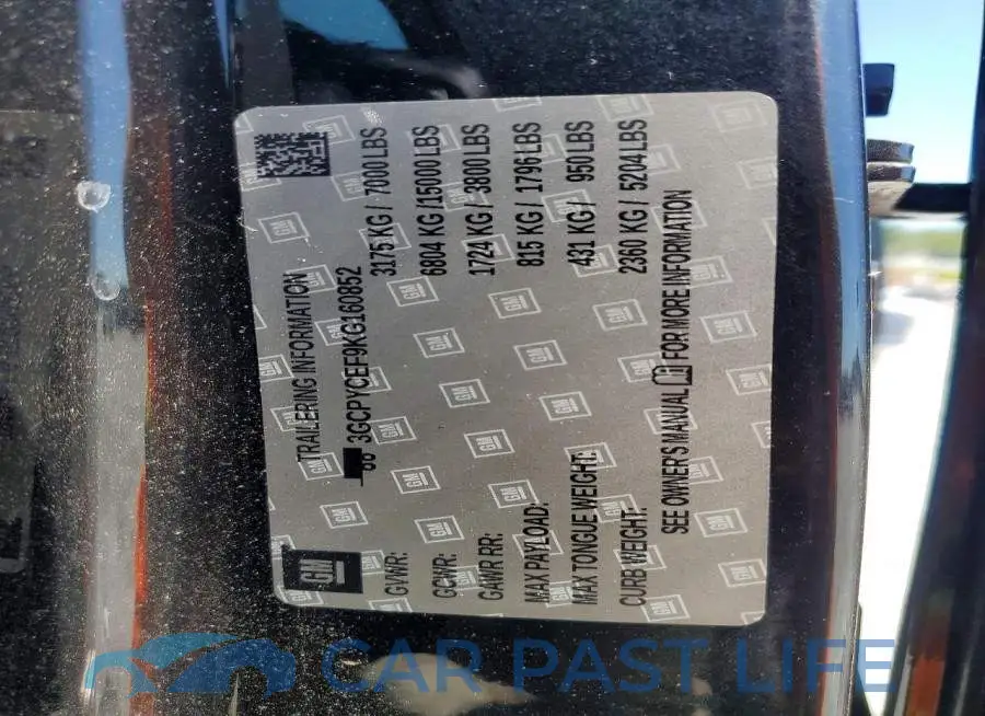 3GCPYCEF9KG160852# 12