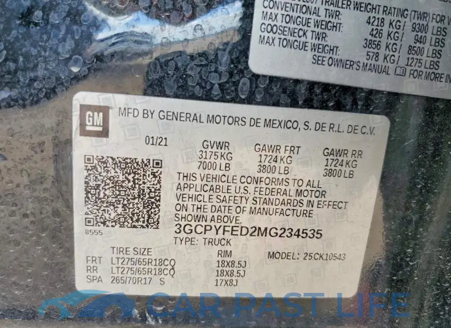 3GCPYFED2MG234535# 12
