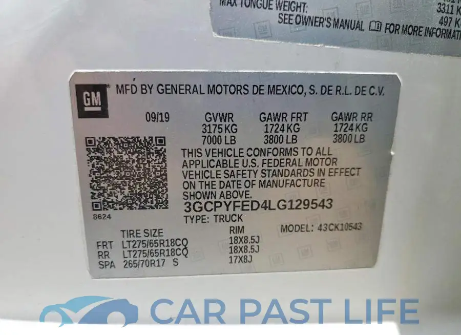 3GCPYFED4LG129543# 12