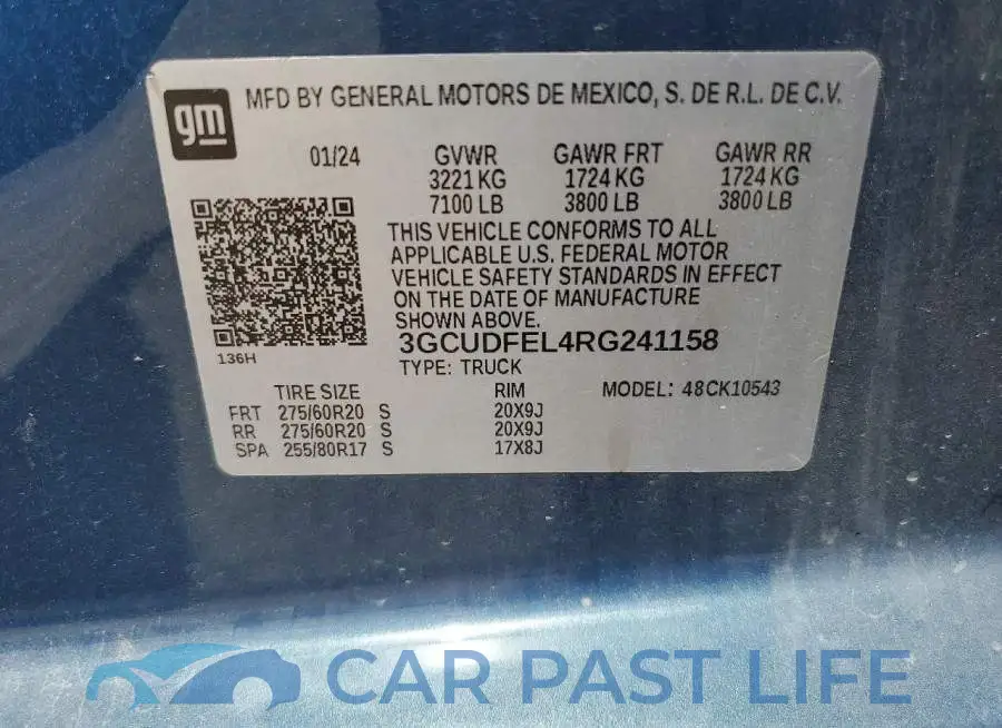 3GCUDFEL4RG241158# 13