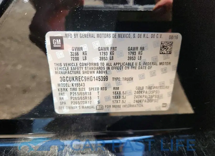 3GCUKREC9HG145399# 12