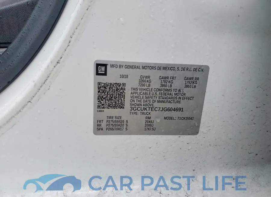3GCUKTEC7JG604691# 12