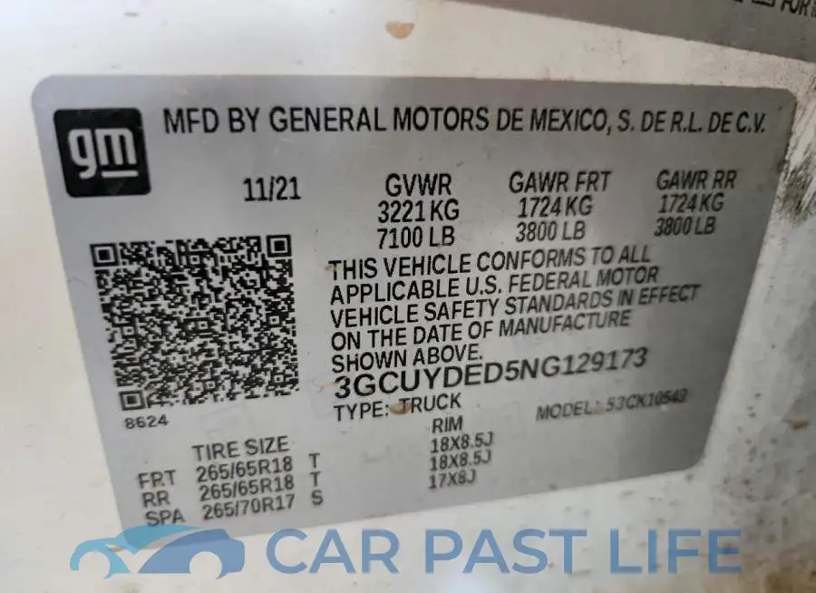 3GCUYDED5NG129173# 12