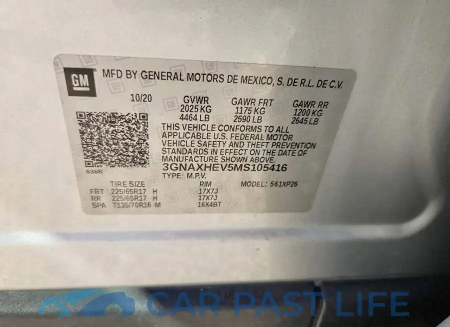 3GNAXHEV5MS105416# 13