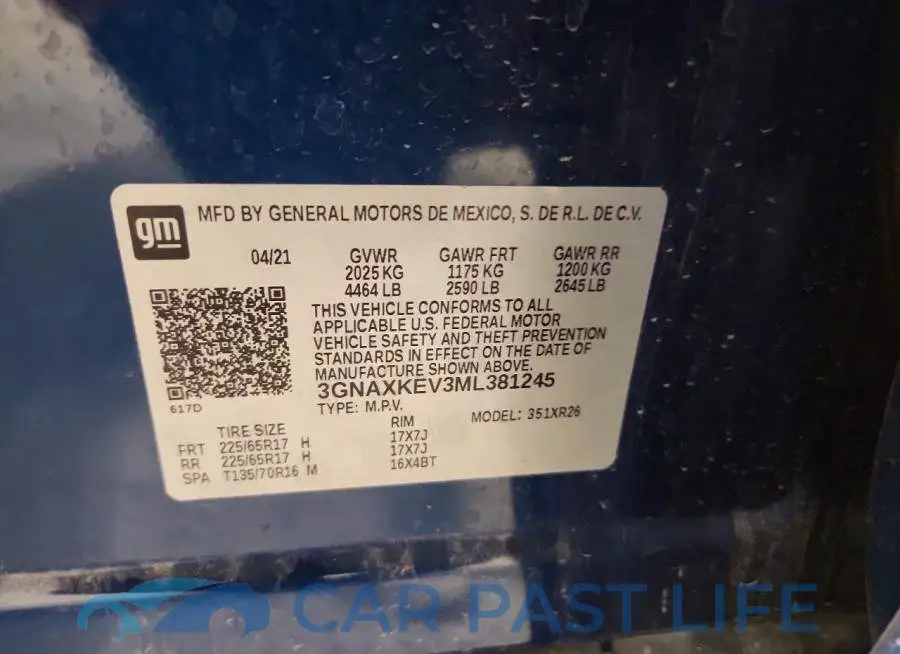 3GNAXKEV3ML381245# 13