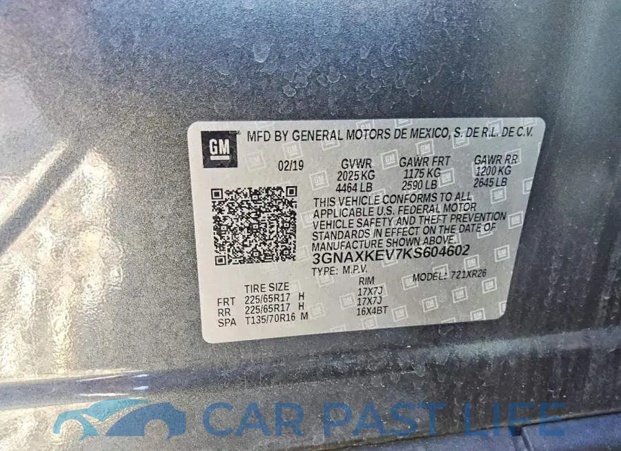 3GNAXKEV7KS604602# 13