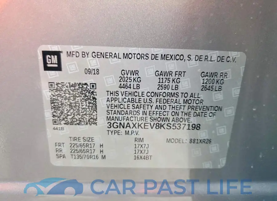 3GNAXKEV8KS537198# 13