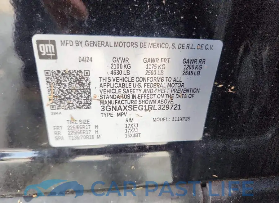 3GNAXSEG1RL329721# 13