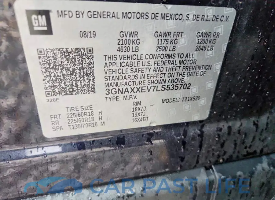 3GNAXXEV7LS535702# 13