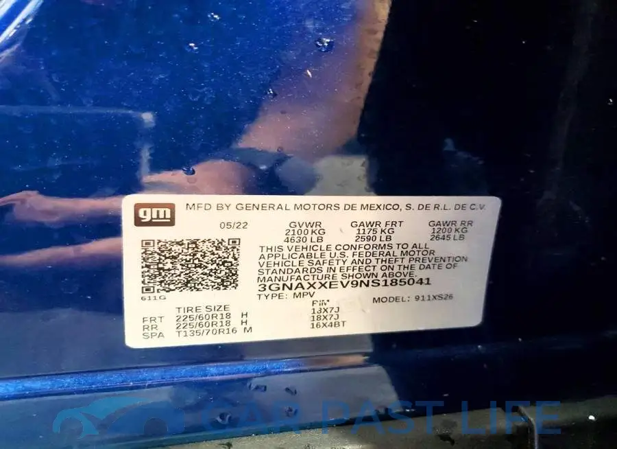 3GNAXXEV9NS185041# 13