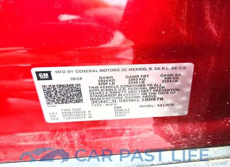 3GNCJLSB5KL160978# 13
