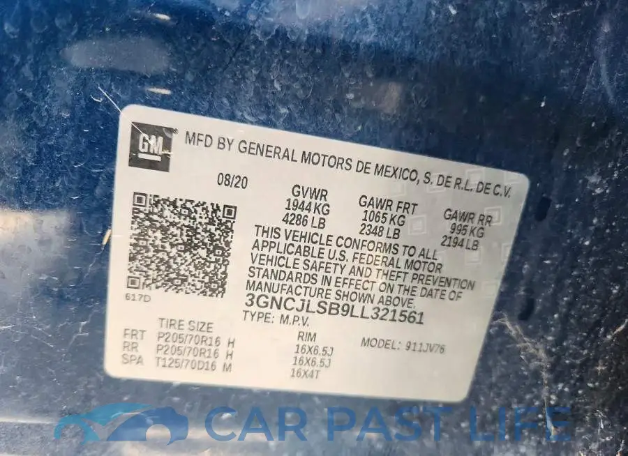 3GNCJLSB9LL321561# 14