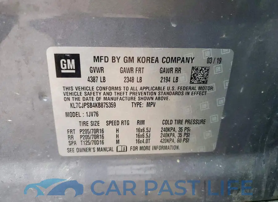 KL7CJPSB4KB875359# 13
