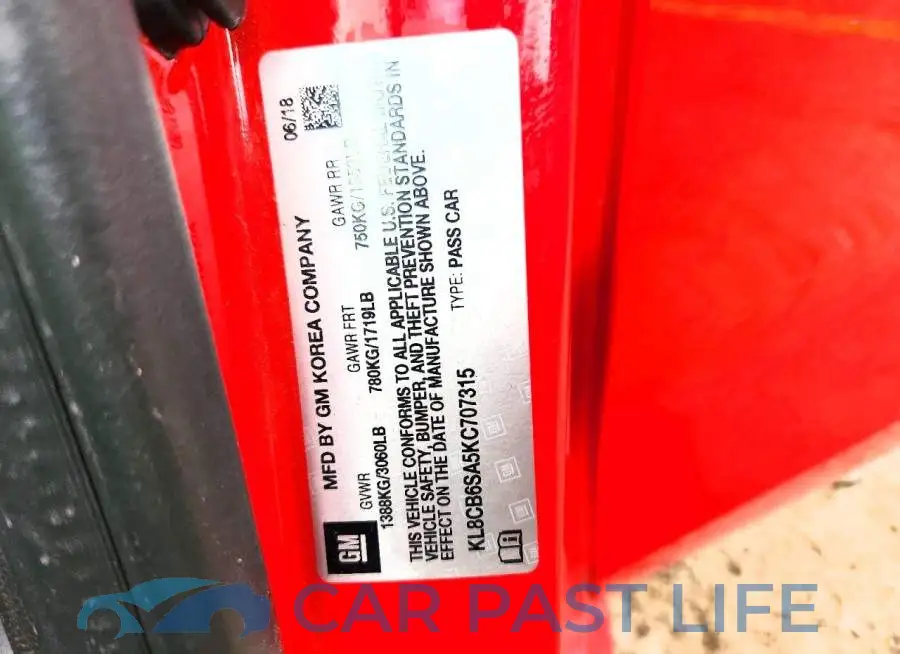 KL8CB6SA5KC707315# 12