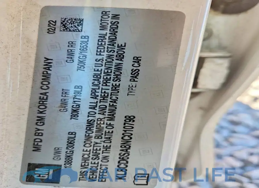 KL8CD6SA8NC010798# 12