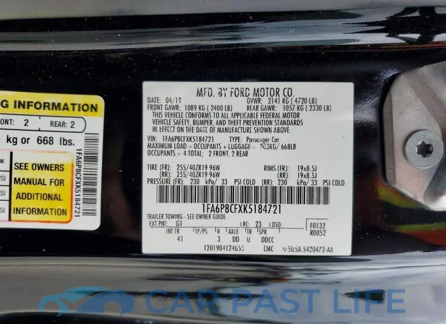 1FA6P8CFXK5184721# 13
