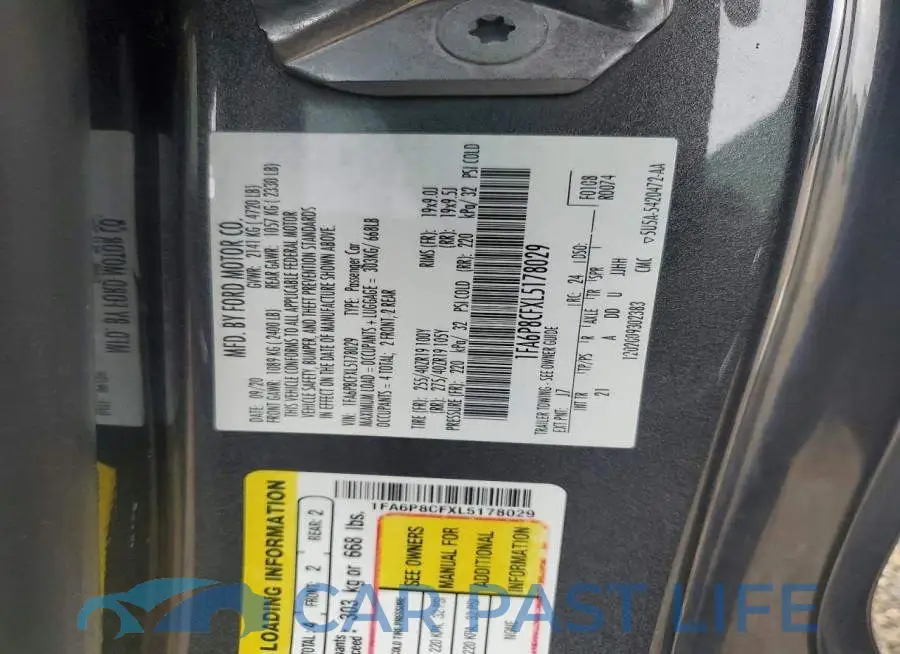 1FA6P8CFXL5178029# 12