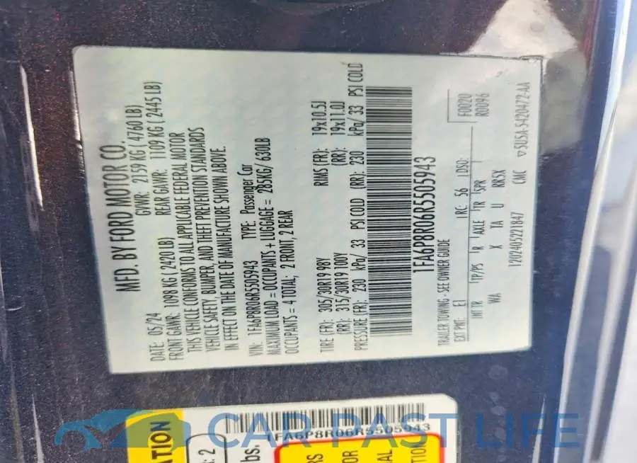 1FA6P8R06R5505943# 12