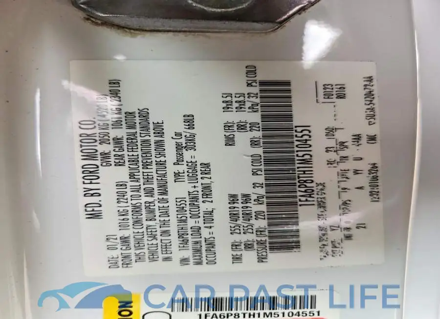 1FA6P8TH1M5104551# 12