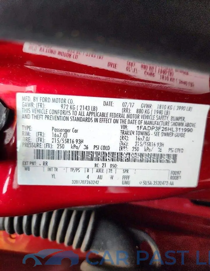 1FADP3F26HL311990# 12