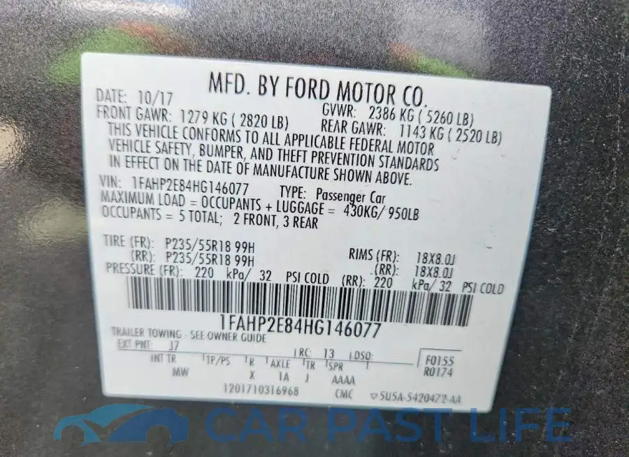 1FAHP2E84HG146077# 13