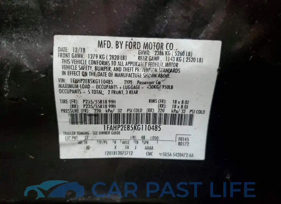 1FAHP2E85KG110485# 13