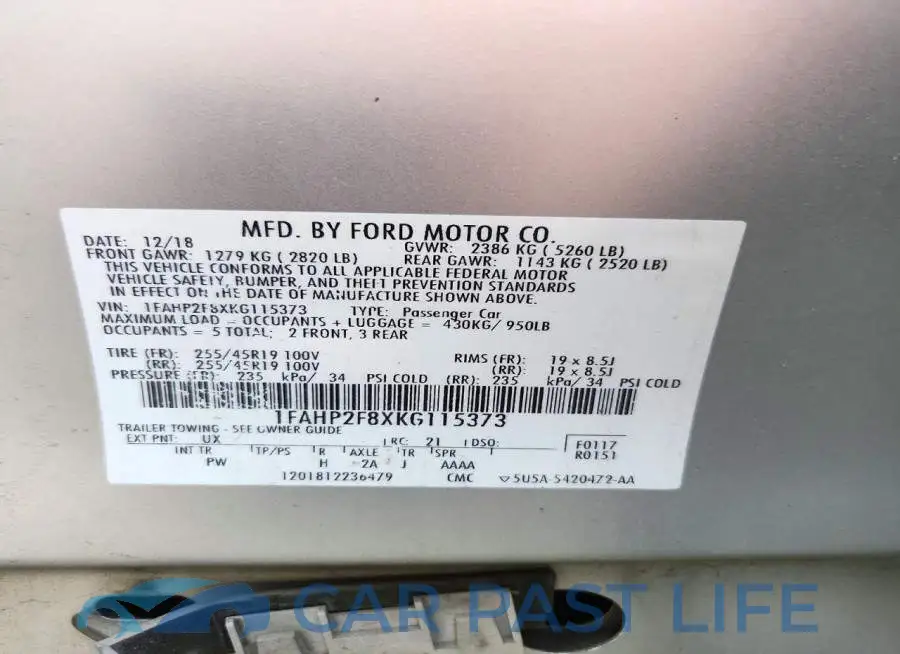 1FAHP2F8XKG115373# 12