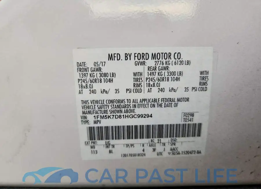 1FM5K7D81HGC99294# 14