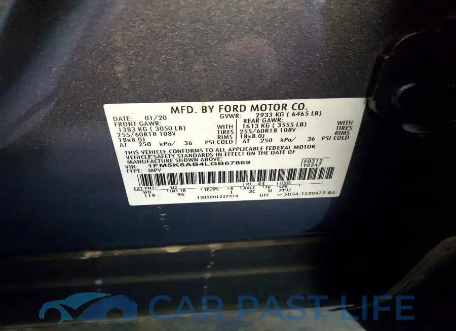 1FM5K8AB4LGB67869# 13