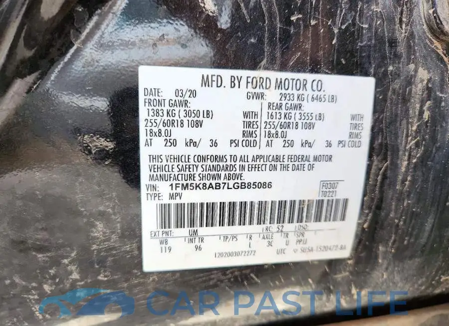 1FM5K8AB7LGB85086# 13