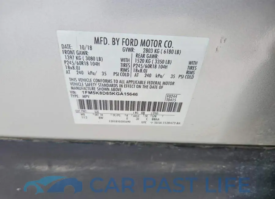1FM5K8D85KGA15646# 13