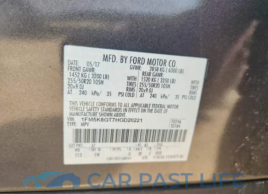 1FM5K8GT7HGD20221# 14