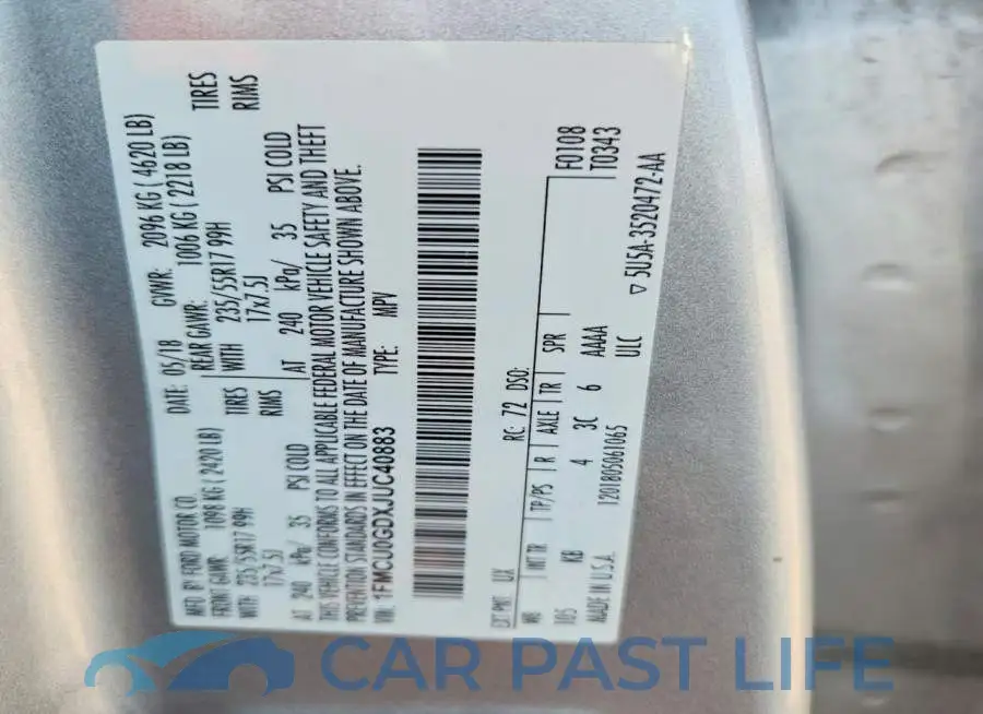 1FMCU0GDXJUC40883# 13