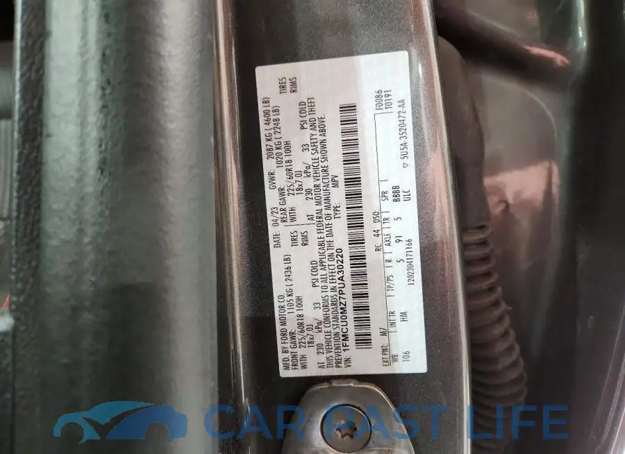 1FMCU0MZ7PUA30220# 13