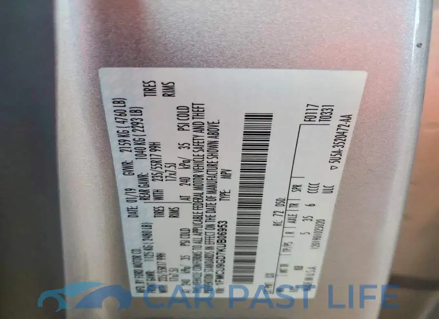 1FMCU9GD7KUB06953# 13