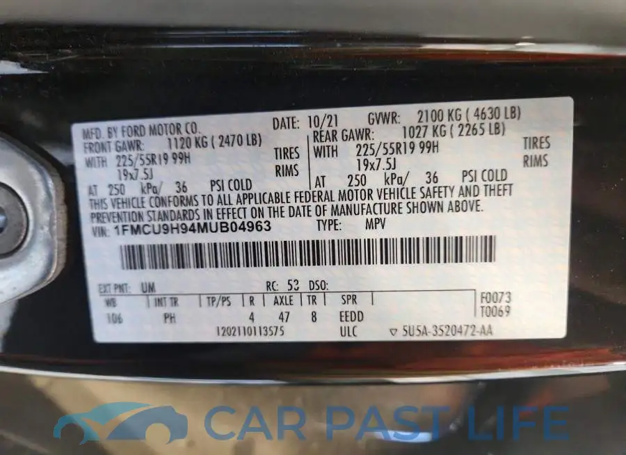 1FMCU9H94MUB04963# 14