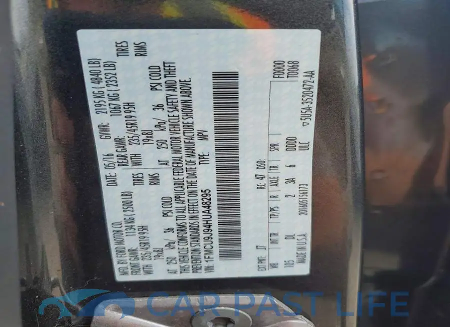 1FMCU9J94HUA48295# 14