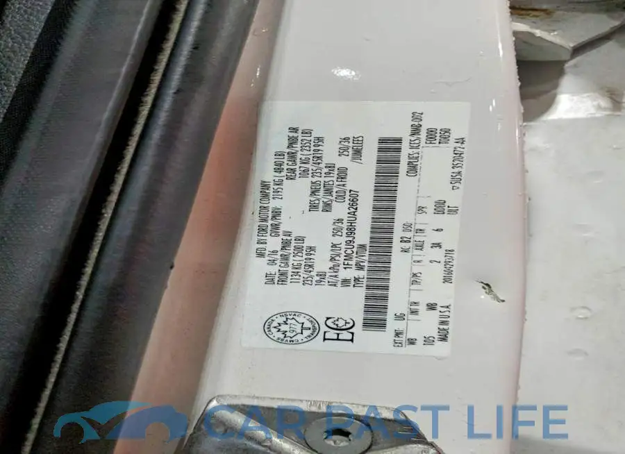 1FMCU9J98HUA26607# 13