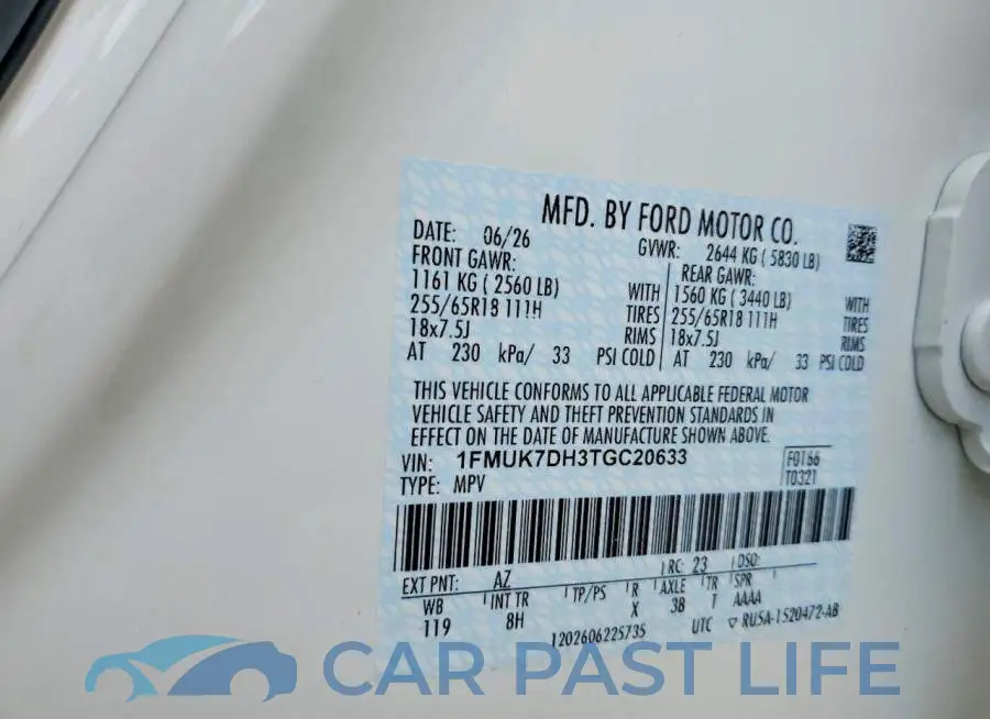 1FMUK7DH3TGC20633# 13