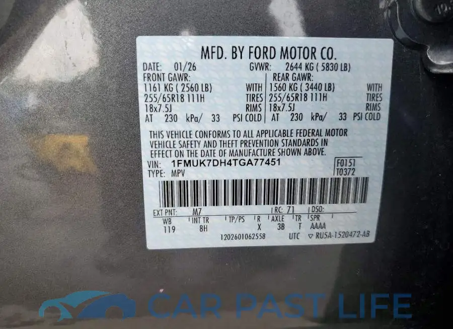 1FMUK7DH4TGA77451# 13
