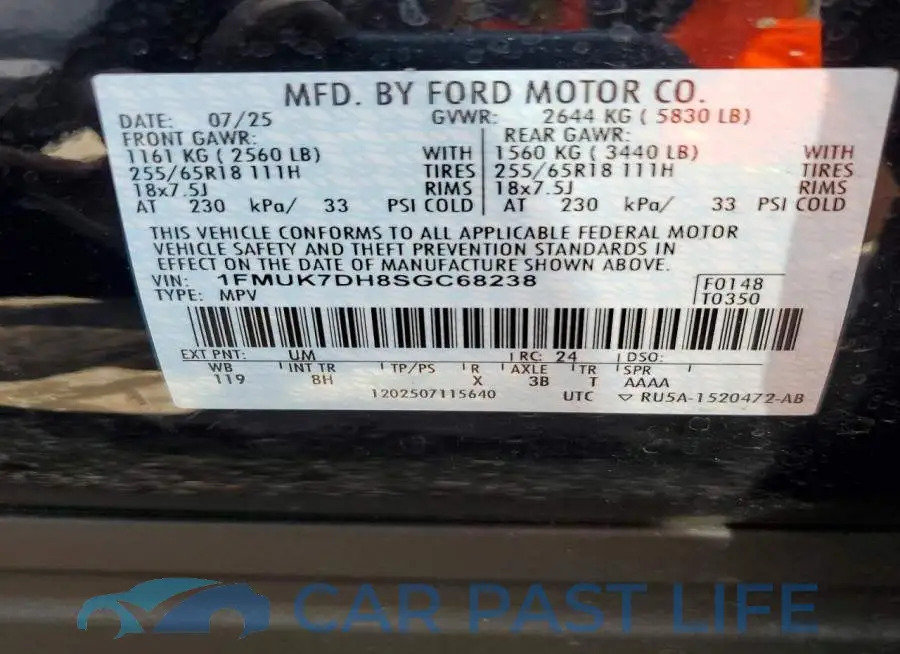 1FMUK7DH8SGC68238# 13