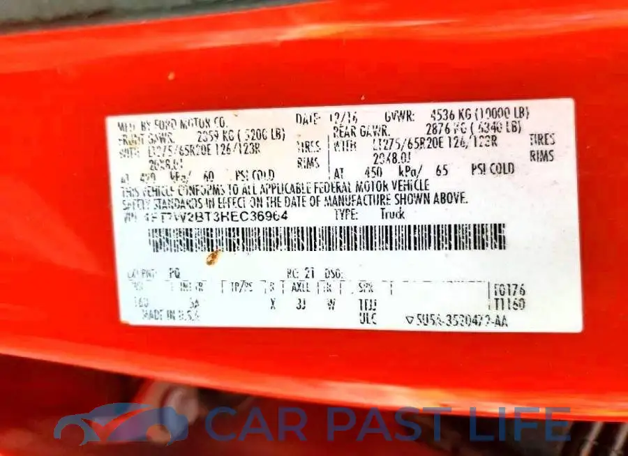 1FT7W2BT3HEC36964# 12